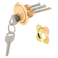 Prime-Line Rim Cylinder Lock, 3/4 in. Hole Center, Diecast, Brass Plated, Kwikset Single Pack U 9965